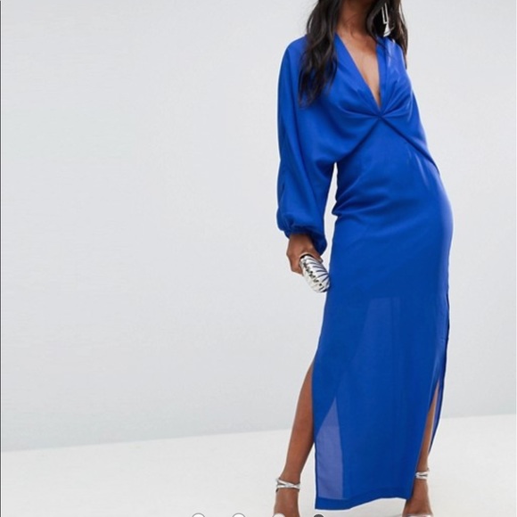 ASOS Balloon Sleeve Column Maxi Dress - Picture 1 of 7